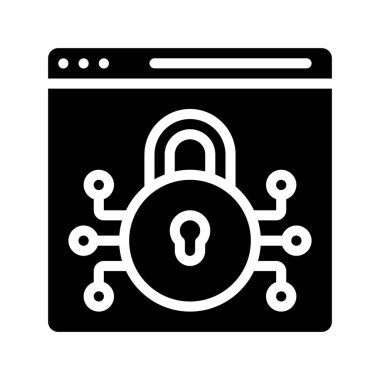 Siber Güvenlik koruma simgesi vektör illüstrasyonu 