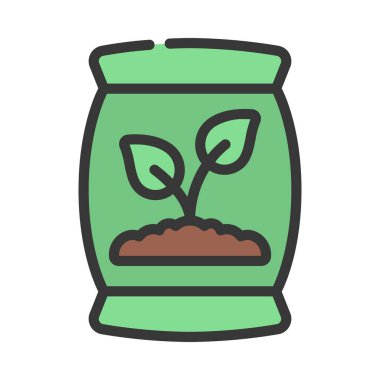 Kompost Torbası web simgesi vektör çizimi