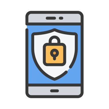 Güvenli Mobil konsept vektör çizimi