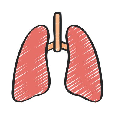 Akciğerler simge vektör çizim tasarım