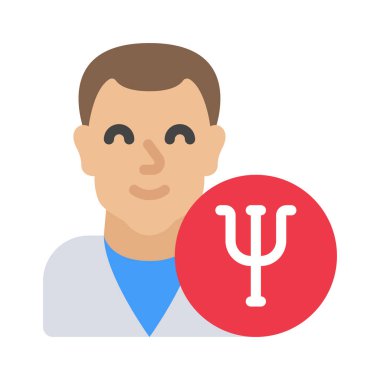 Psikolog web simgesi vektör illüstrasyonu