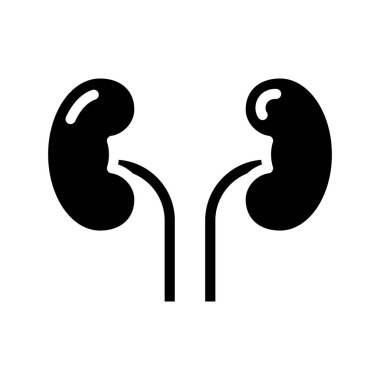 Böbrekler düz simge, vektör çizimi 