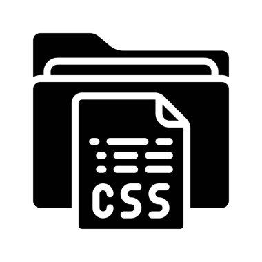 CSS Dosya Dizini simgesi, vektör illüstrasyonu 