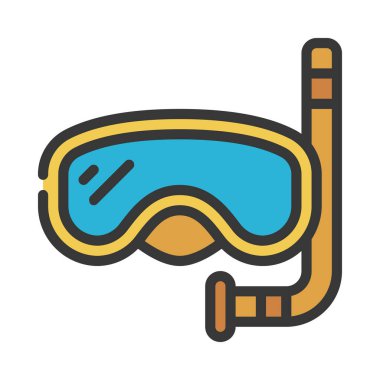 Şnorkel ağ simgesi vektör illüstrasyonu