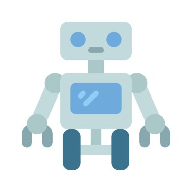 Robot karakter ikonu vektör çizimi tasarımı