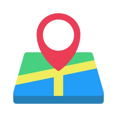 Basit konum simgesi, vektör illüstrasyonu