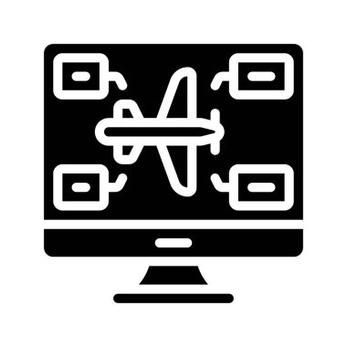 Uçak Bilgisayar Tasarım simgesi, vektör illüstrasyonu 