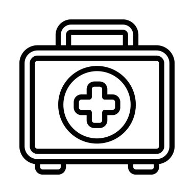 İlk yardım kiti web simgesi vektör illüstrasyonu