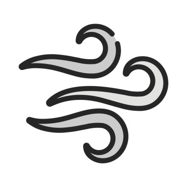 Rüzgâr Üfleyen Simge Basit Vektör İllüstrasyonu