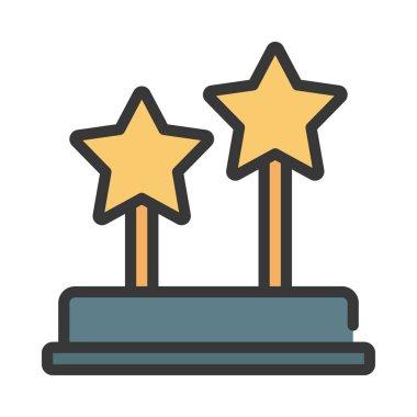 İki Yıldız Ödülü Web simgesi vektör illüstrasyonu