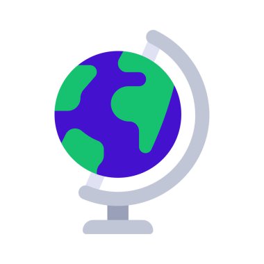 Beyaz arkaplanda dünya simgesi vektör illüstrasyonu 