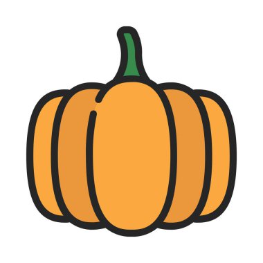  balkabağı ikonu, Cadılar Bayramı bayramı kutlaması ve tatil temalı illüstrasyon