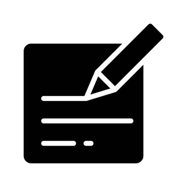 Düz simge, vektör illüstrasyonu yazılıyor 