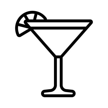 Kokteyl Martini ikonu vektör çizimi tasarımı