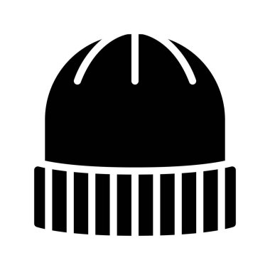 Beanie Hat düz simgesi, vektör illüstrasyonu 