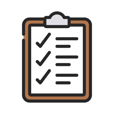 Kontrol listesi vektör simgesi tasarımı, illüstrasyon 