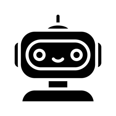 Robot karakter ikonu vektör çizimi tasarımı
