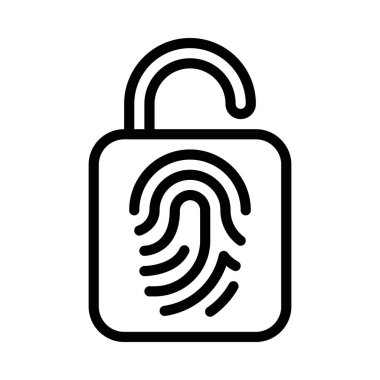 Parmak İzi Kilidi Web simgesi çizimi