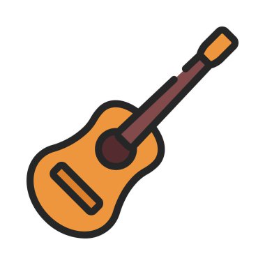 Gitar web simgesi, vektör çizim                   