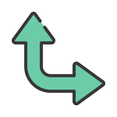 Sağ Yukarı Ok web simgesi vektör illüstrasyonu