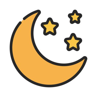 Crescent Moon web icon vector illustration