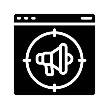 Hedef Pazarlama web simgesi, vektör illüstrasyonu                      