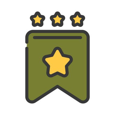 Askeri Banner web simgesi vektör illüstrasyonu