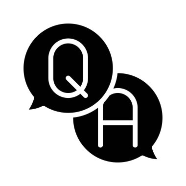 Q ve A Mesajlar web simgesi vektör illüstrasyonu