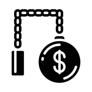 Borç web simgesi vektör illüstrasyonu