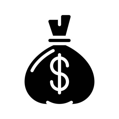 Dolar işareti simgesi olan para çantası, vektör illüstrasyonu 