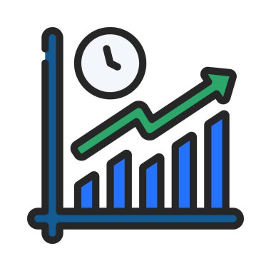  Grafik simgesi ana hatlarını büyüt. İş büyümesi. veri analizi