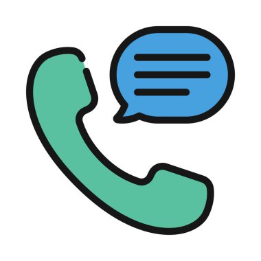 Telefon Sohbeti web simgesi vektör çizimi
