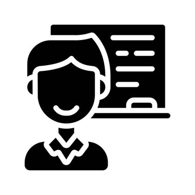 Öğretmen web simgesi vektör illüstrasyonu