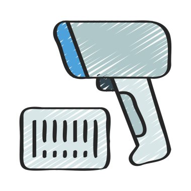 Barkod Tarayıcı Web simgesi vektör çizimi