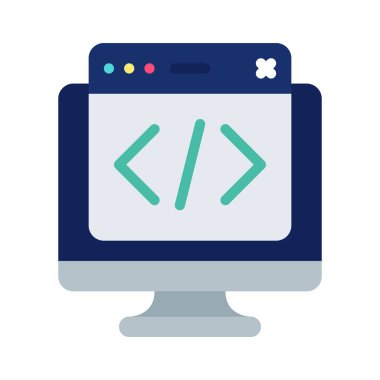 Kod Web Sitesi Bilgisayar simgesi, vektör illüstrasyonu 