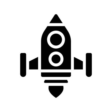 Uzay roketi simgesi, vektör çizimi  