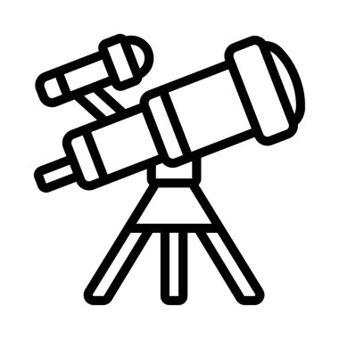 Beyaz arkaplanda teleskop simgesi vektör çizimi 