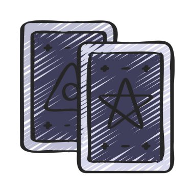 Tarot Kartları simgesi, vektör illüstrasyonu basit tasarım