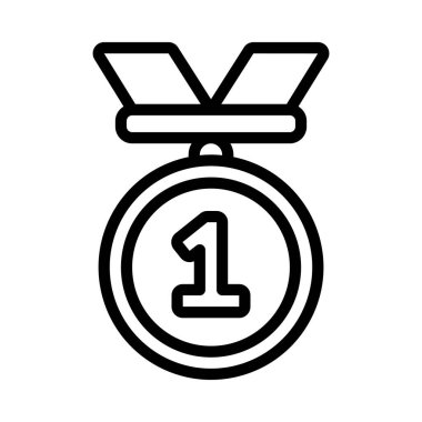 Bir Numaralı Madalya web simgesi vektör çizimi