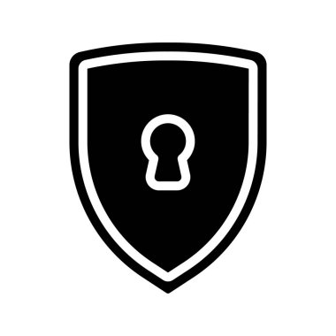 Kalkanı basit simge, vektör illüstrasyonunu kilitle