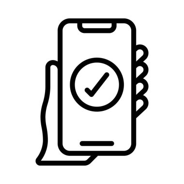 Mobil Tik Web simgesi vektör illüstrasyonu tutuluyor