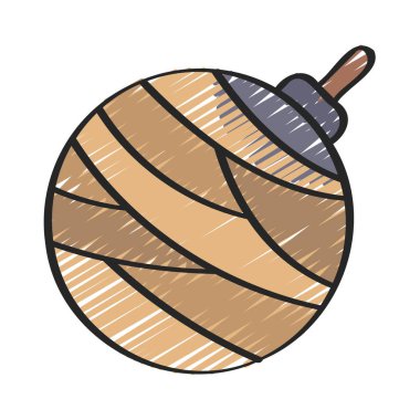 Kumaş Paketlenmiş Bomba Web simgesi düz tasarım, vektör illüstrasyonu