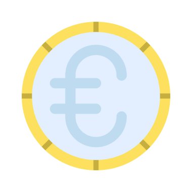 Avro sikkesi para simgesi doldurulmuş dış hat biçimi       