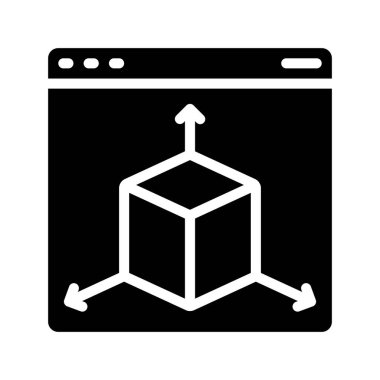 3d Tasarım Web ikonu vektör çizimi 