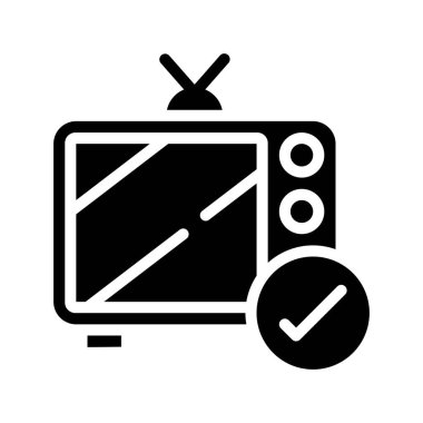 TV ekran simgesi, vektör illüstrasyonu basit tasarım