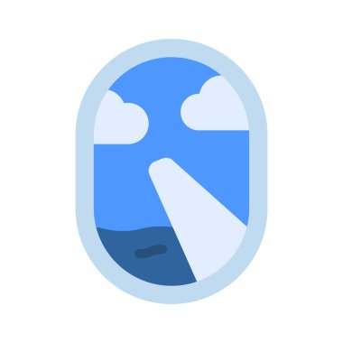 Uçak Pencere simgesi, vektör illüstrasyonu