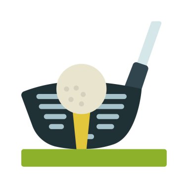 Golf Topu web simgesi vektör illüstrasyonu