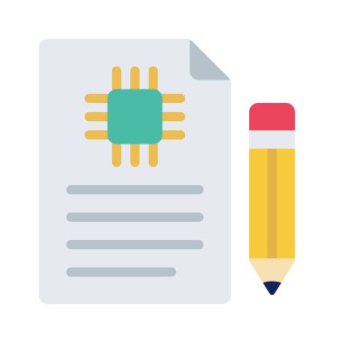 Yapay zekanın vektör simgesi Bir kalem ile Kopyalama