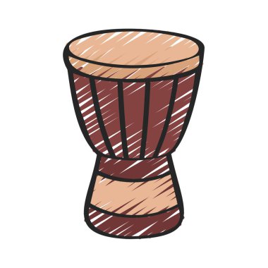 Bongo Davul Aracı Web simgesi vektör illüstrasyonu