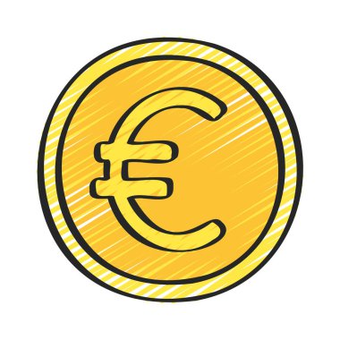 Euro Para ikonu. vektör düz illüstrasyon.      